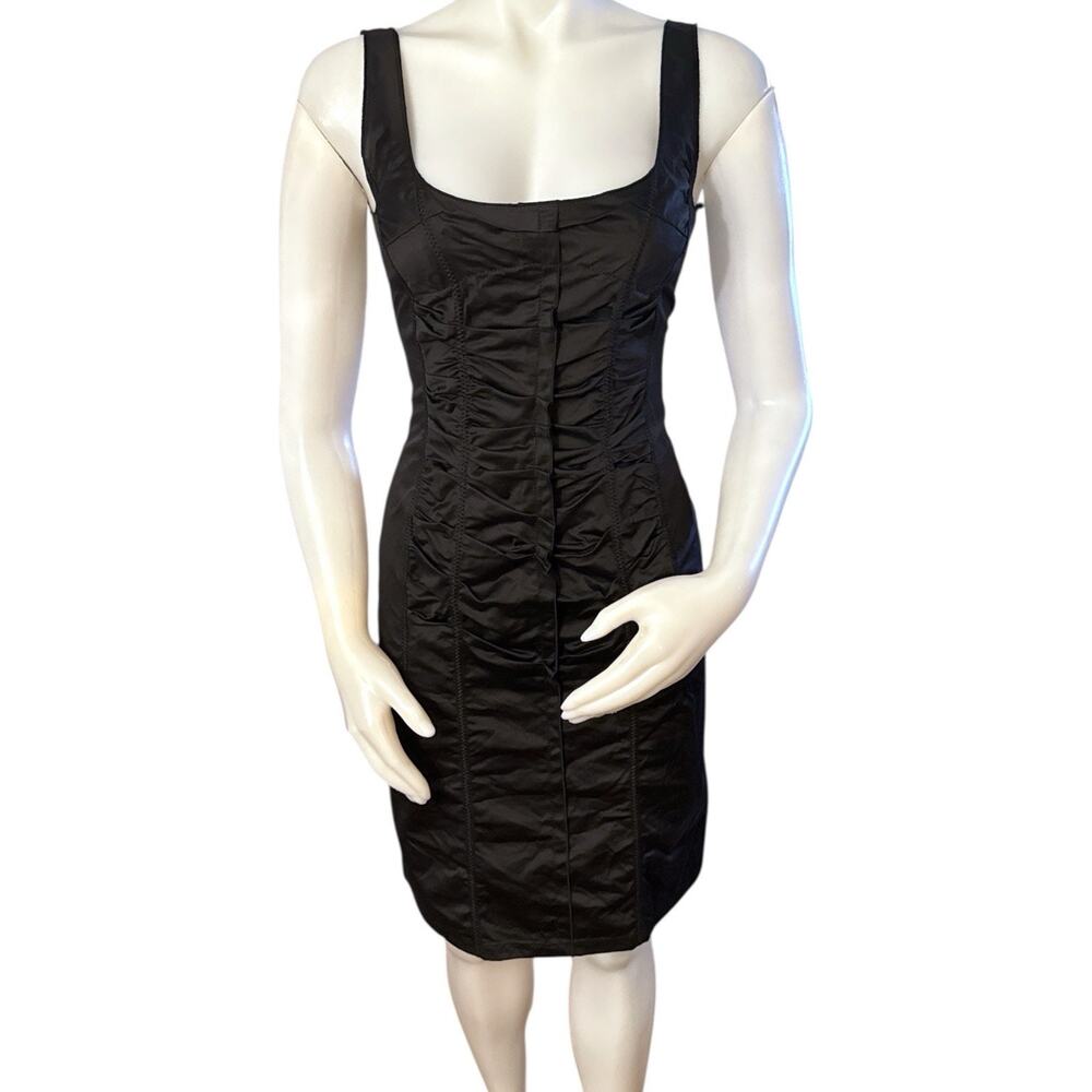 Nina Ricci Silk/Cotton Black Ruffled Sleeveless Mini Dress Size FR36 US2 UK6